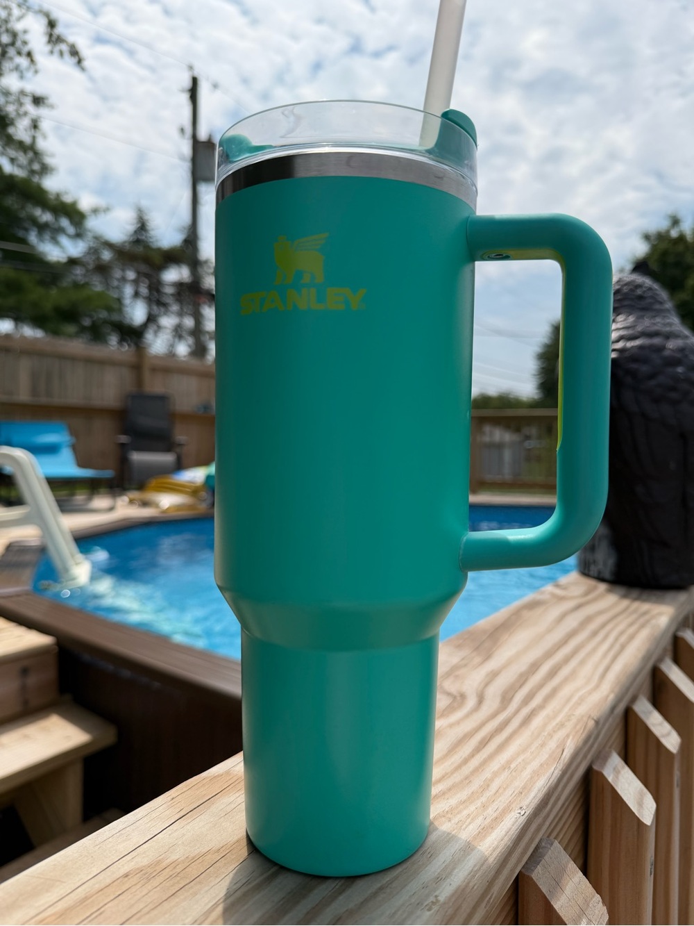 STANLEY Quencher 40oz Travel Tumbler Cup Teal and Lime Lid Make OFFER - Picture 14 of 14
